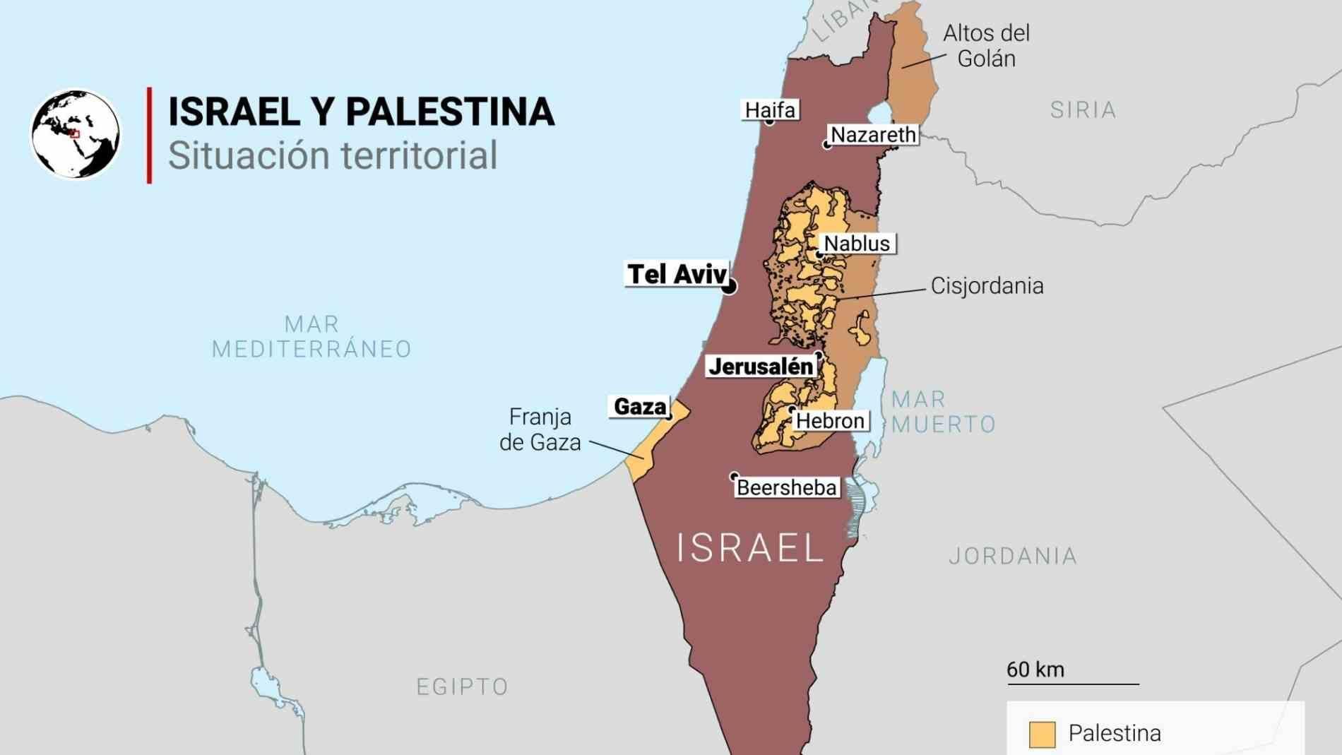 Mapa de Israel-Palestina
